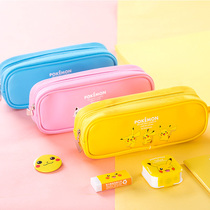 Powerful pencil bag stationery storage bag student cute fresh stationery Pikachu series pencil bag stationery bag pencil bag cartoon pencil bag zipper bag office supplies