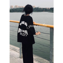 T-shirt female 2021 autumn lazy wind loose thin half sleeve Harajuku bf wind pop top European version short sleeve