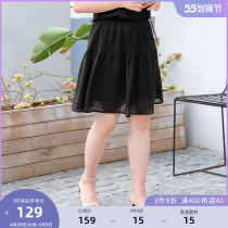 MSShe big code womens dress 2022 new summer clothes fat mm easy comfort and less age jacquard snowspun short half body dress