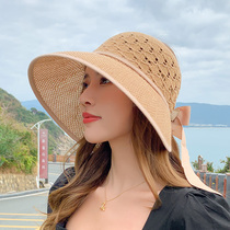 Hat female summer ins Net Red new Korean version of Joker Sun Hood Sunshine Hollow Eaves Straw Hood
