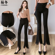 Horn Pants Woman 2020 new spring High waist outside wearing underpants microlabrum slim trousers 90%