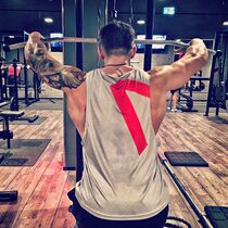Sleeveless T-shirt mens Waistcoat Vest wide-shouldered male trenderlife Street Ins fitness running quick-dry printing loose tide card Summer