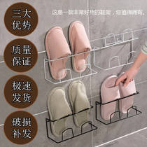 Bathroom trailer rack toilet wall holder toilet door rear shoes hanging non-perforated slippers hanger shoe rack