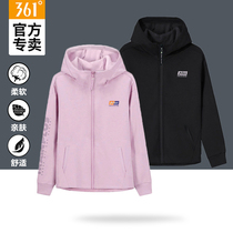 361 sports coat womens 2021 Autumn New thickened hooded cardigan sweater ladies comfortable casual jacket