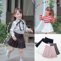 Childrens clothing girls skirt spring and summer 2021 new children Joker white pleated skirt performance childrens Four Seasons skirt