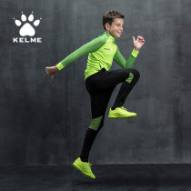 kelme Boys football training suit Long sleeve knitted sportswear Children pullover thumb buckle sweater