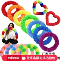  Hard ring steel wire big garland games props opening ceremony kindergarten props flower strips gymnastics garland customized