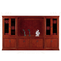 Shanghai Lifu new simple walnut wood veneer landing file cabinet president office bookcase file cabinet