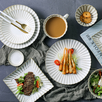 Japanese Vintage Creative ceramic tableware household plate dish plate steak salad plate sushi plate sushi plate