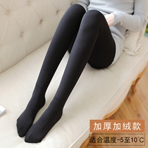 Japanese underpants woman wearing spring and autumn with hip tight and warm and thin suede meat color autumn and winter plus suede pressure slim leg socks