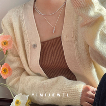 YIMIJEWEL advanced sense 925 silver clavicle chain ins style necklace female niche design advanced new sweater chain