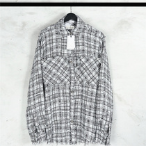 Faith connexion knitted shirt FC silver line black and white plaid loose mens and womens long-sleeved small fragrance jacket