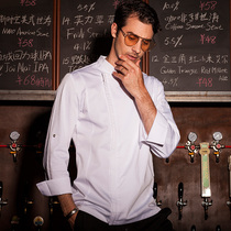 Checked Out Chef Overalls Mens long sleeves Restaurant kitchen clothes Xinjiang Cotton baking catering chef clothes