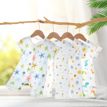 Baby Ha Yi Xia thin cotton short sleeve male treasure female treasure bag fart clothes Climbing newborn clothes baby jumpsuit