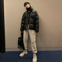 CCJE winter pu leather cotton clothes mens short jacket thickened bread clothes Korean version loose stand-up collar cotton coat quilted jacket tide