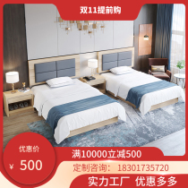 Hotel bed full set of custom rooms standard room dedicated bed express hotel furniture bed B & B simple TV table combination