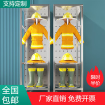Stainless steel fire service clothes hanger storage rack rescue equipment storage rack combat clothes rack more hanger can rotate both sides