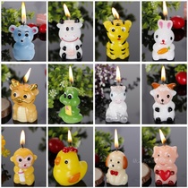 3D stereo twelve Zodiac candle birthday cake cartoon decoration Party children Altman birthday candle Tiger