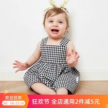 Brand Girls Dress Baby Princess Dress Bala Hero Summer Dress Children's Plaid Cotton vest dress Tide