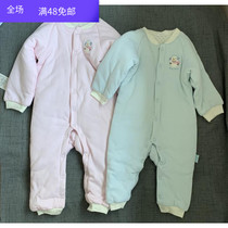 Foreign trade original single spring and autumn baby cotton cotton cotton long sleeve climbing clothes newborn infants and young clothes full open buckle