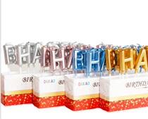 Golden happy birthday candles childrens party alphabet