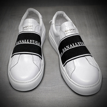 Mens shoes leather small white shoes 2021 new spring and autumn a pedal pure cowhide fashion casual shoes autumn mens board shoes