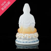 2021 white marble illusion color Guanyin Guanyin Buddha statue Avalokitesvara Buddha statue home furnishings w offering