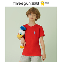 Donald Duck Joint Name] Three-gun clearance cotton T-shirt Boys and Girls cute printing base cotton short-sleeved children