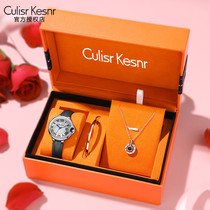 Famous brand small ck watch womens simple temperament light luxury niche top ten blue needle mechanical balloon ladies watch