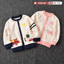 Pure cotton new male and female child kickshirt jacket spring autumn baby needle weaver blouse miki Little Bear Little Rabbit casual child clothing