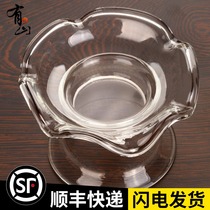 Transparent glass tea drain thickened tea filter Large Japanese fair cup Fine filter Kung Fu Tea Road accessories