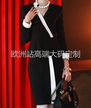 2021 New ol white collar professional dress womens size dress two-piece set fat mm220 Jin 230 Jin