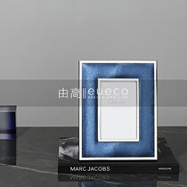 Modern minimalist blue 6 7 inch photo frame swing piece bedroom bedside dresser light lavish model room frame furnishing