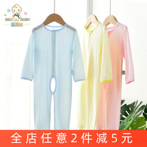 Baby Mesh Breathable Ultra Slim One-piece Dress 1 Summer Thin with large code opening long sleeve baby pyjamas 345 ½ years old
