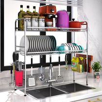 304 stainless steel bowl rack Drain rack above the sink Kitchen shelf Pool drying dishes and chopsticks storage rack