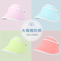 Childrens sunscreen hat UV sun hat for boys and girls empty top sun hat summer thin baby hat cover big face