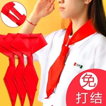 Zipper Red Scarf (no knots) zipper red scarf primary and secondary school generation per capita applicable to one pull and one buckle Shu