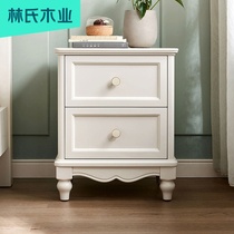 Lins wood Korean white bedside table Storage Mini small cabinet Cabinet Cabinet solid wood foot master bedroom BD1B