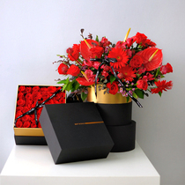 Flower box Gilt round hug bucket high-grade gift box shaking sound with the same birthday proposal square gift flower box