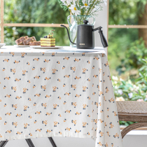 Net red Japanese American pastoral tablecloth light luxury fabric student square desk ins Nordic table mat coffee table cloth