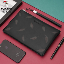 Woodpecker mens clutch leather handbag mens bag casual portable envelope bag mobile phone bag clip bag hand grab bag soft