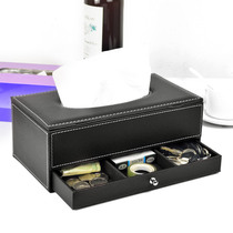 Black tissue box paper box paper box drawing box creative multifunctional with drawer desktop storage box foot bath