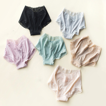Elegant and comfortable self-reserved all-color mid-rise womens sexy lace edge soft triangle modal panties