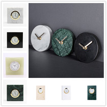  Marble small table clock Nordic European style mini mute small table clock desktop small clock Bedroom decoration jewelry