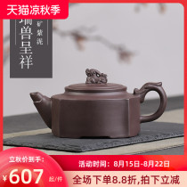 Tao Yuan Yixing Famous Purple clay pot Pure handmade purple clay Ruibus Chengxiang Pot Teapot Teapot set Household