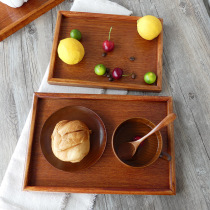 Wooden rectangular wooden tray solid wooden tea tray snacks Tea Cup tray Cup tray tableware