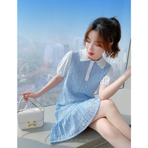 Summer sweet dress 2021 new female French lace doll collar temperament summer dress thin foreign skirt