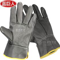 Blue Giant Head Layer Soft Bull Leather Welt Welding Glove Wear Resistant Burn Driver moving brick Protective Lauprotect electric welding glove All