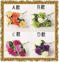 European simulation flower rose silk flower living room decoration simulation flower Korean Rose high-end dazzling wedding props