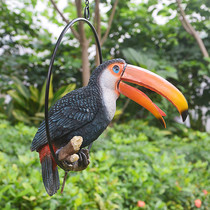 Simulation White Crested Cockatoo Parrot Big Mouth Bird Parrot Bird Garden Sculpture Pendulum Courtyard Animal Adornment Pendant